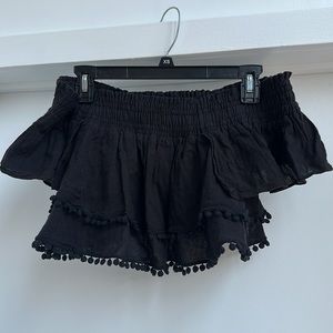 Apiece Apart NY off the shoulder ruffle crop top